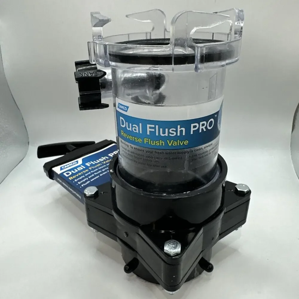 Camco Dual Flush Pro Camper/RV Holding Tank Rinser - Features 3-Inch Gate Valve